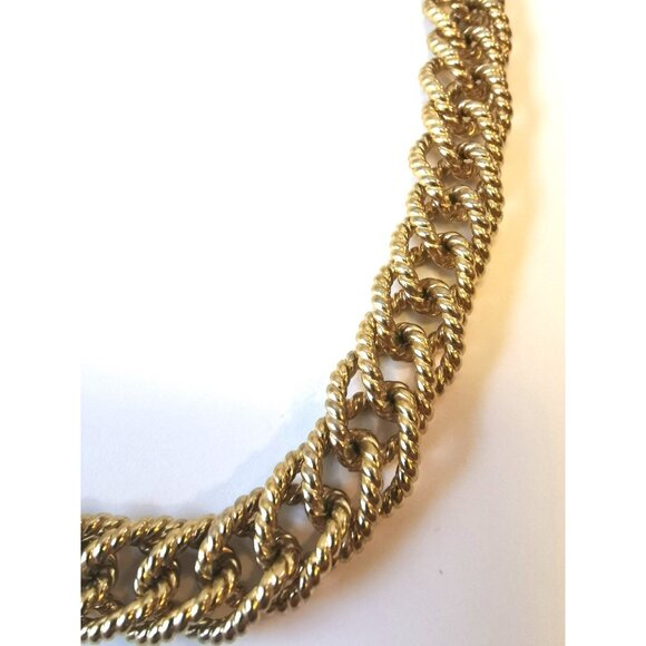 Alfred Sung Braided Gold Tone Necklace Vintage - Picture 4 of 9